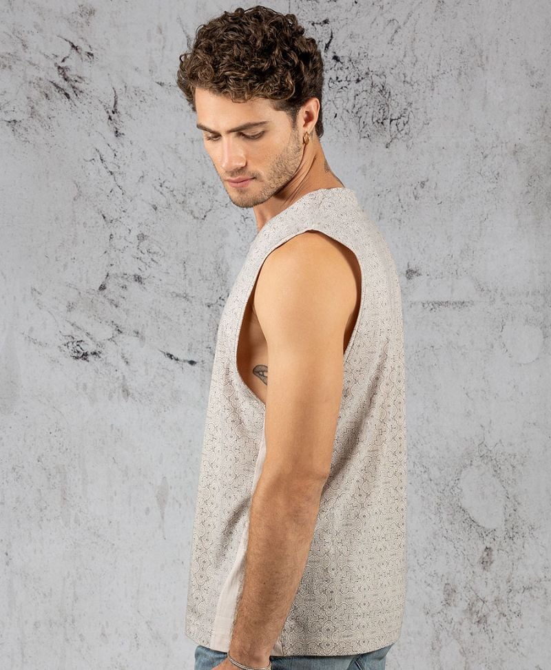 Shipibo Kené Tank Top ➟ Grey