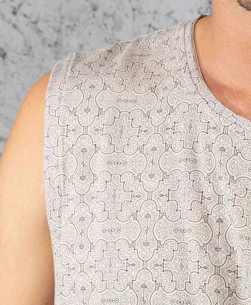 Shipibo Kené Tank Top ➟ Grey