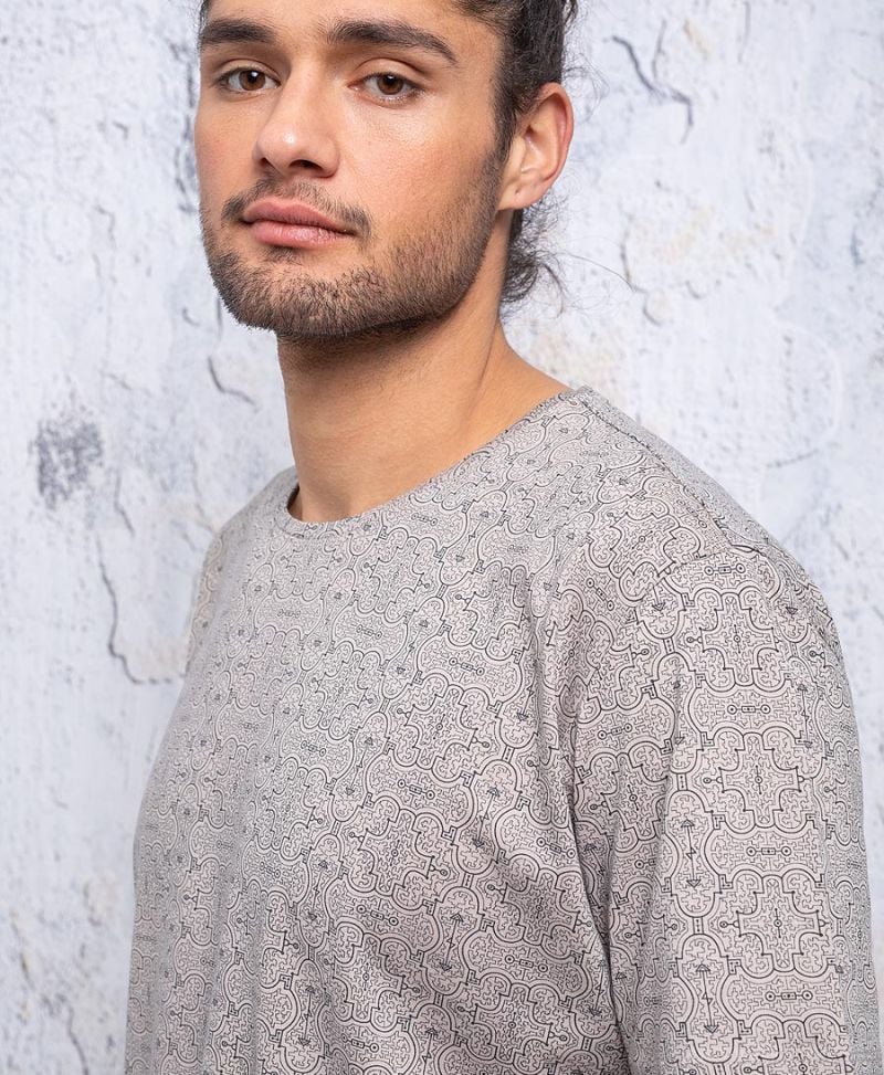 Shipibo shirt for man sacred geometry 