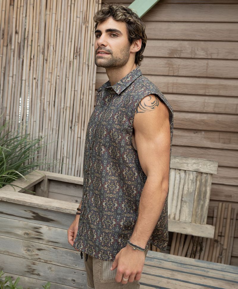 Shipibo Sleeveless Button Up 