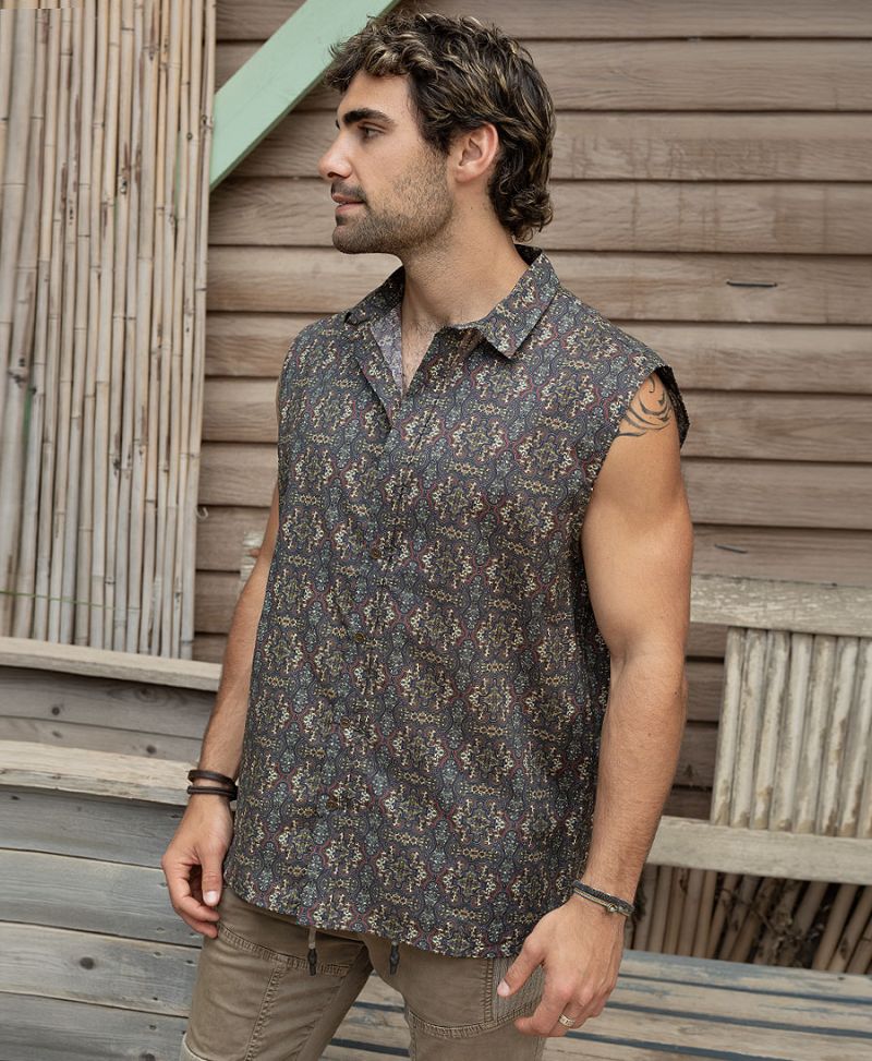 Shipibo Sleeveless Button Up 
