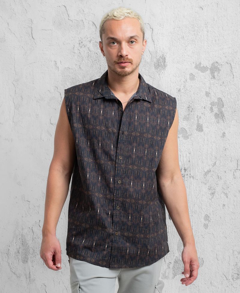 urban button up sleeveless top