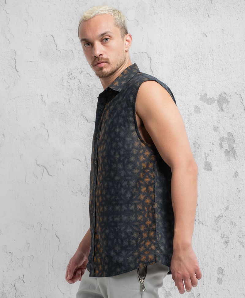 Hoover Sleeveless Button Up 