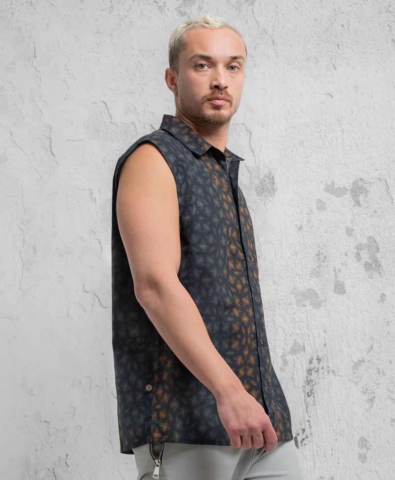 Hoover Sleeveless Button Up 