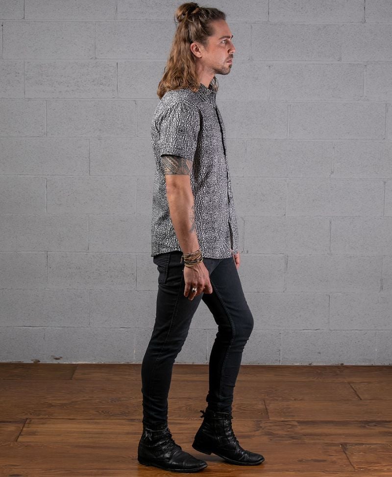 Melon Button Shirt ➟ Grey