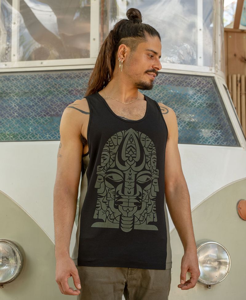 Trishulamukhi Tank Top ➟ Black