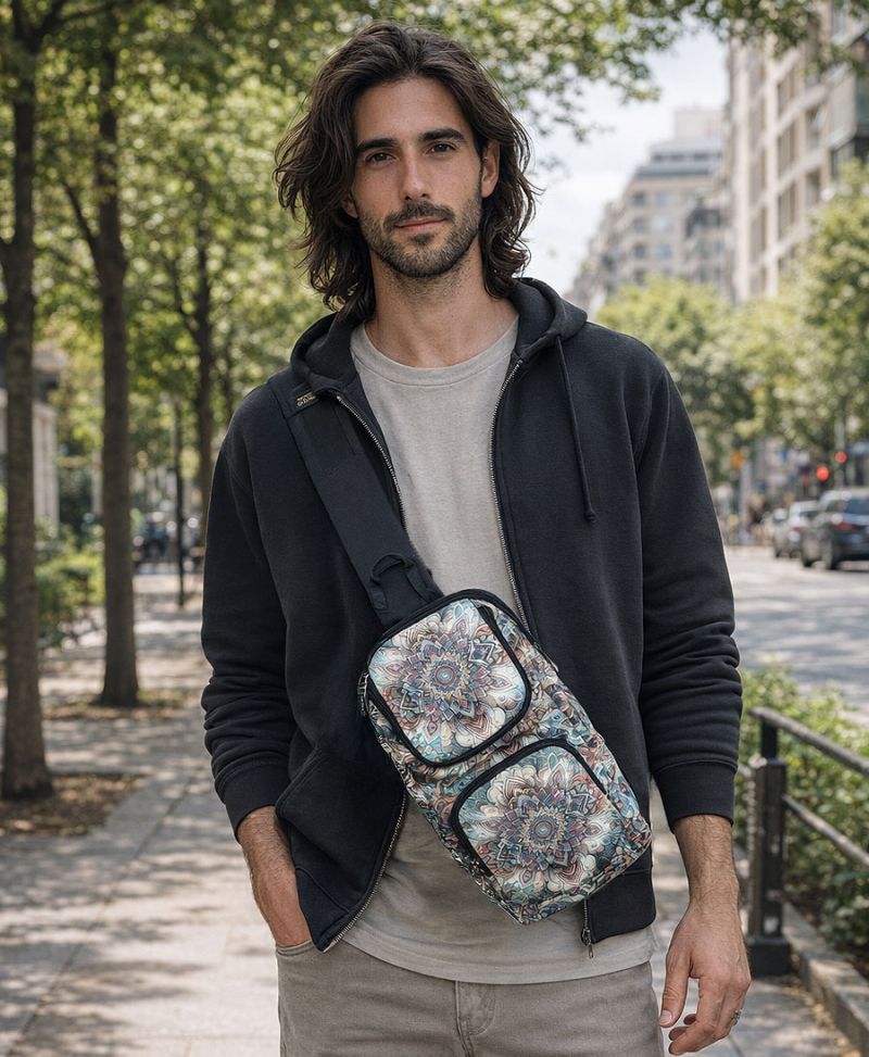 Boho Hippie Canvas Sling Bag