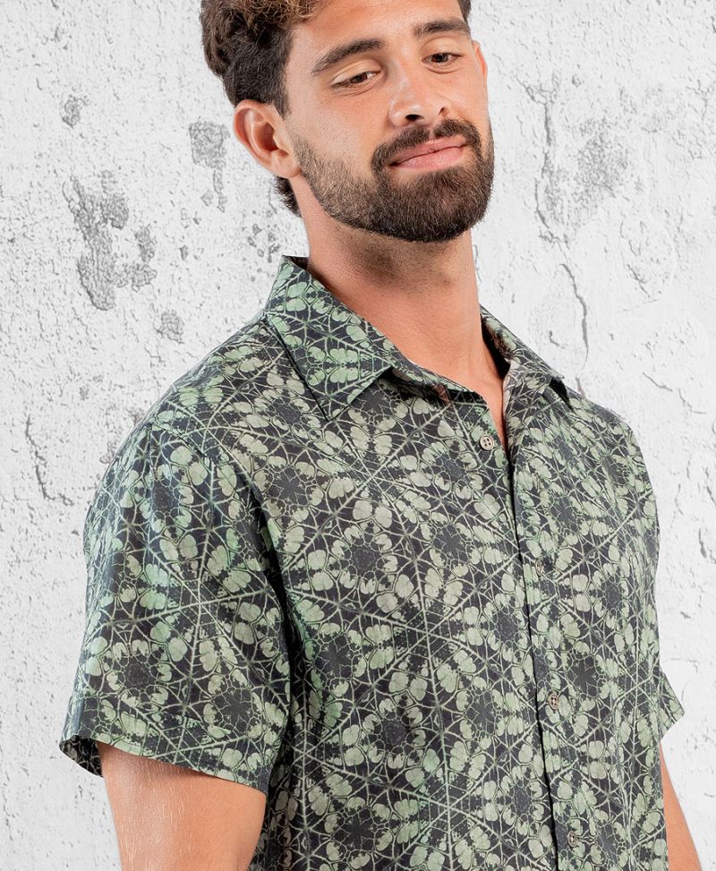 Cyclamen Button Shirt