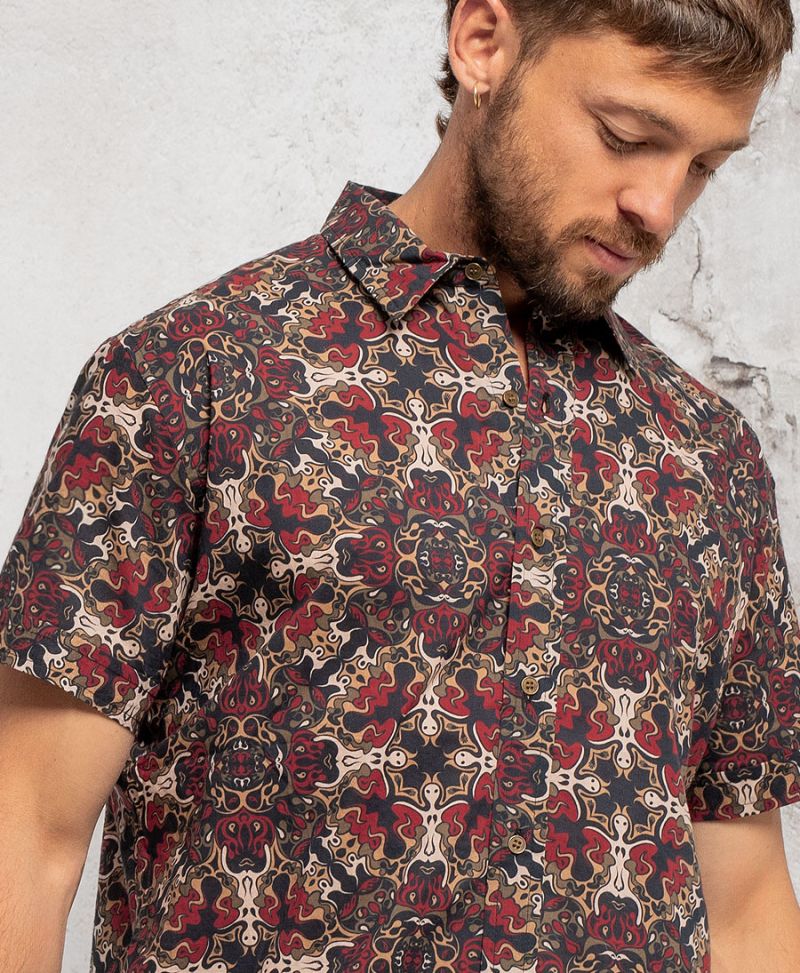 Trippy Printed Button Up Shirt 