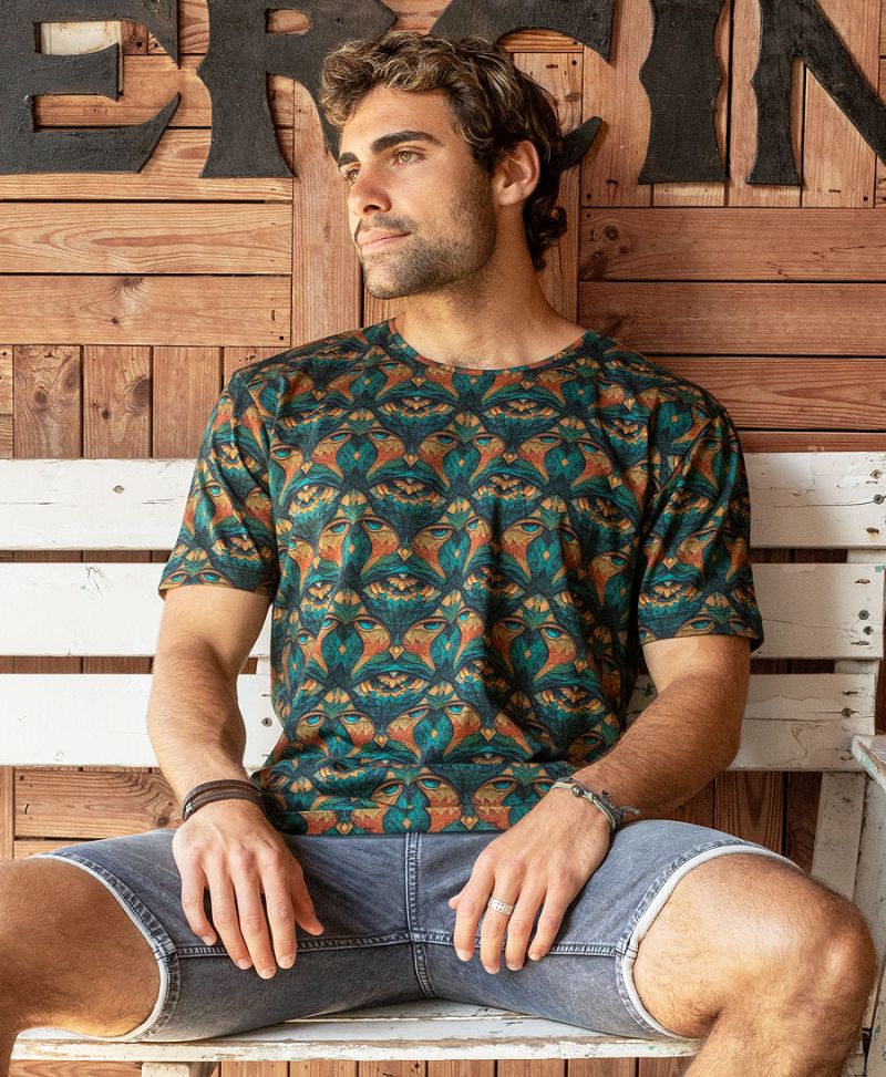 Trippy full print t shirt cotton