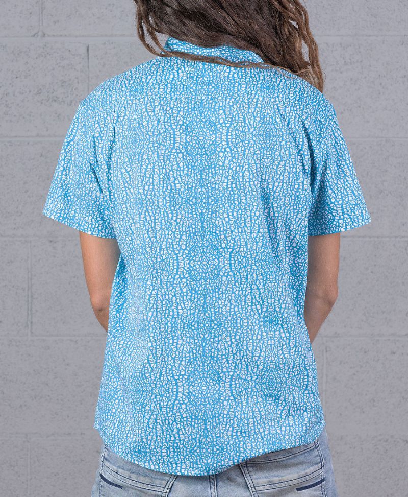 Melon Button Shirt ➟ Turquoise