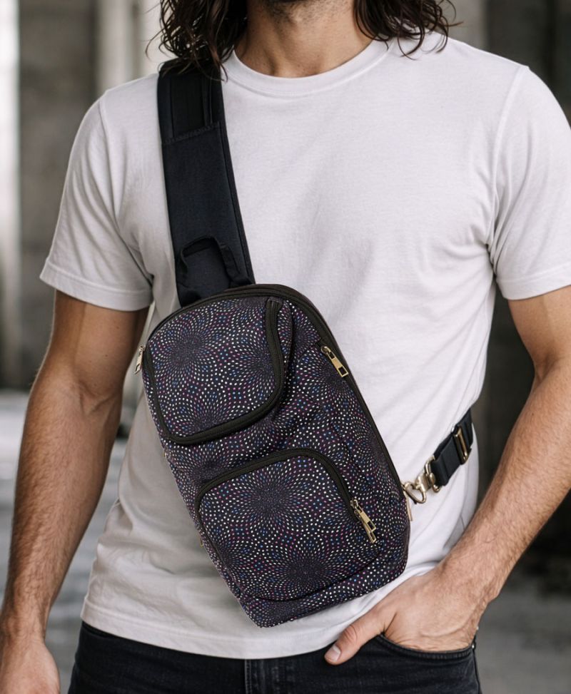 large sling bag unisex vegan chest bag