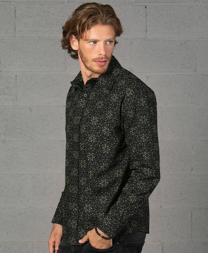 Hempi Long Button Shirt ➟ Black