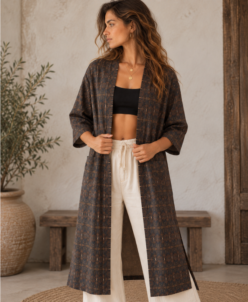 Printed Boho festival Kimono Jacket