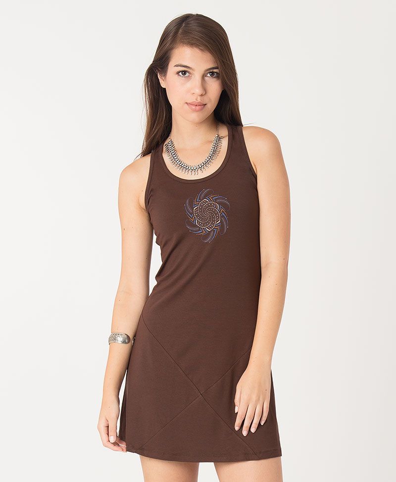 Vortex Tunic Dress ➟ Brown 