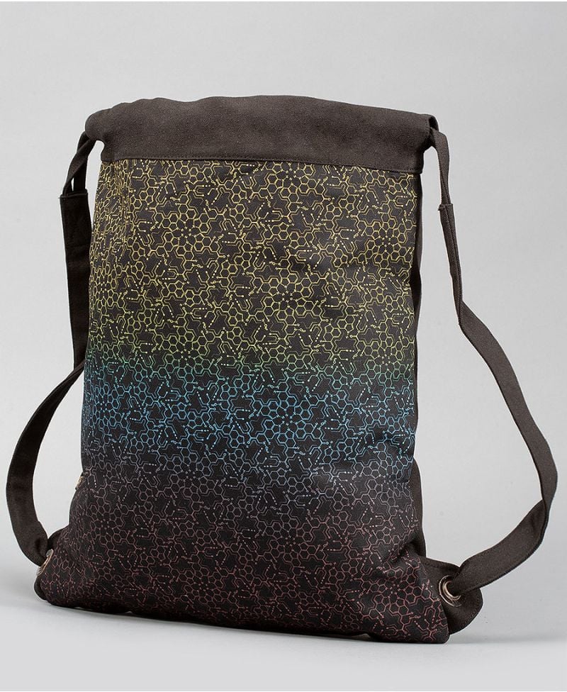 LSD Molecule Drawstring Backpack- black