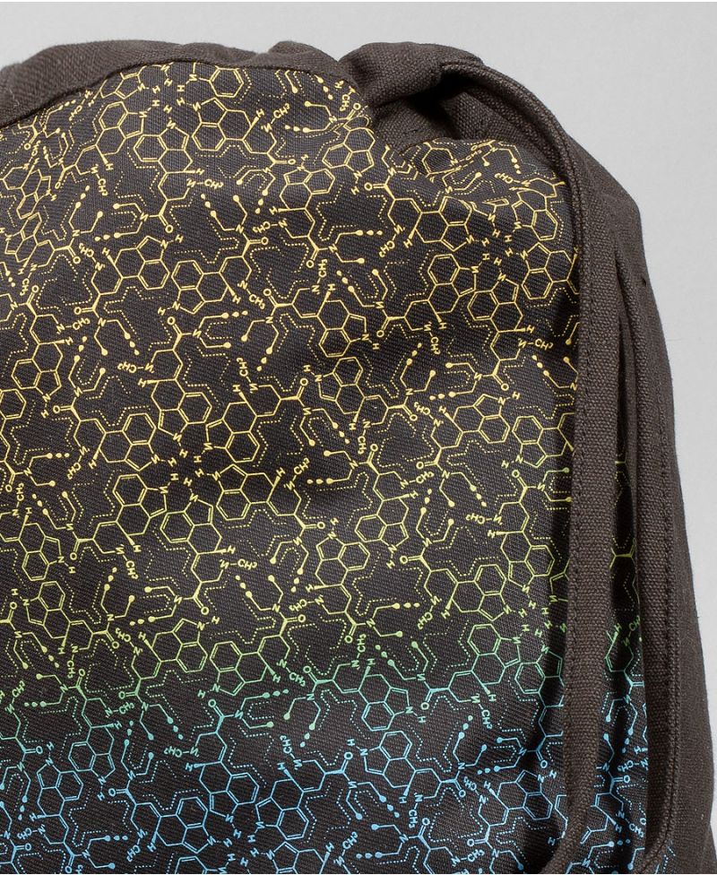 LSD Molecule Drawstring Backpack- black