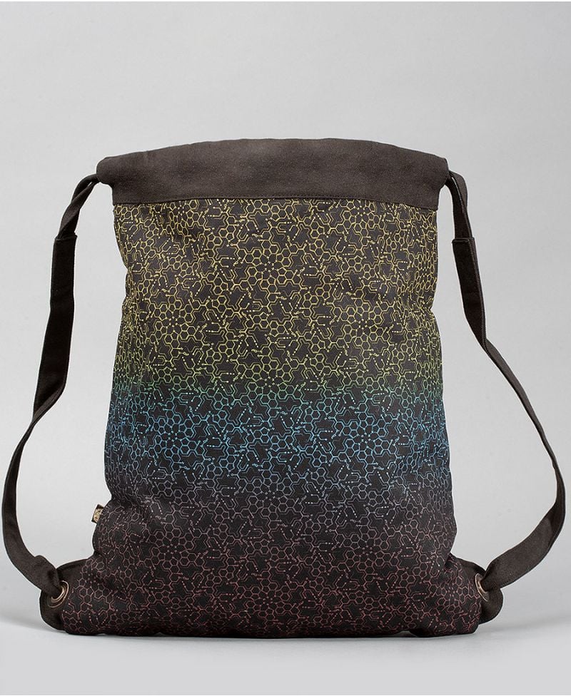 LSD Molecule Drawstring Backpack- black