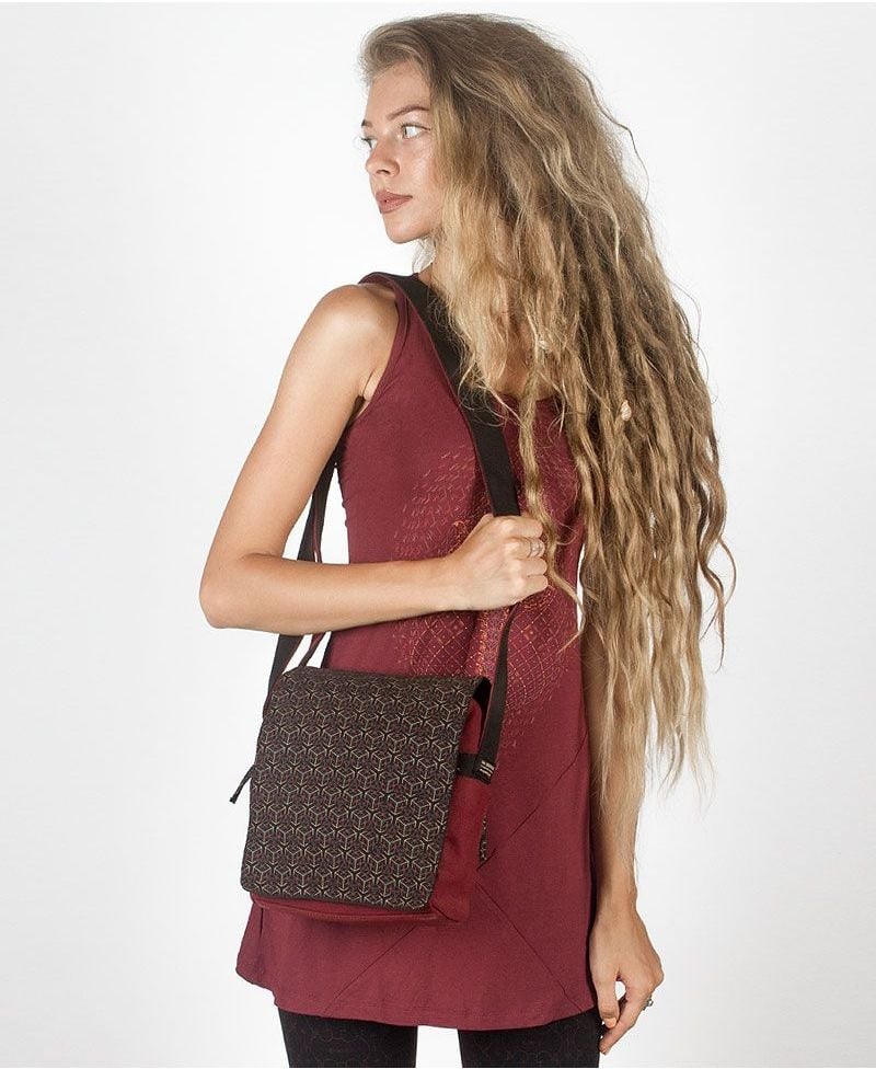 Kubic Crossbody Bag - Maroon