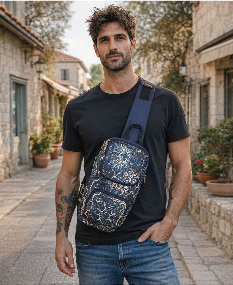 psychedelic sling bag vegan 