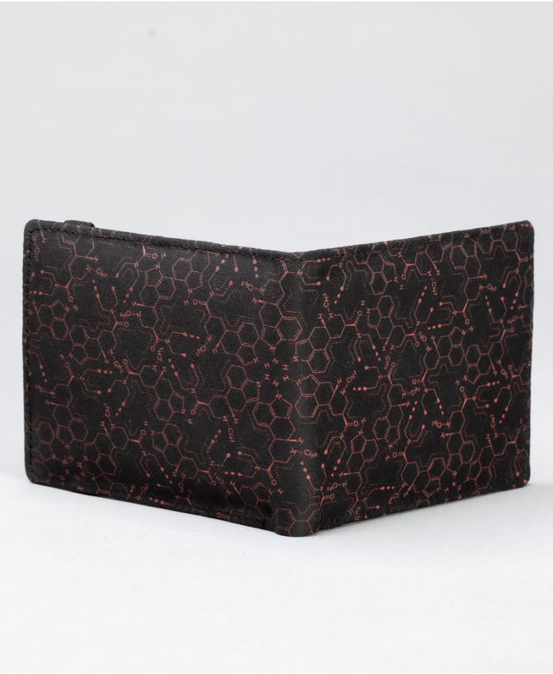 LSD Molecule Mens Slim Wallet / Red