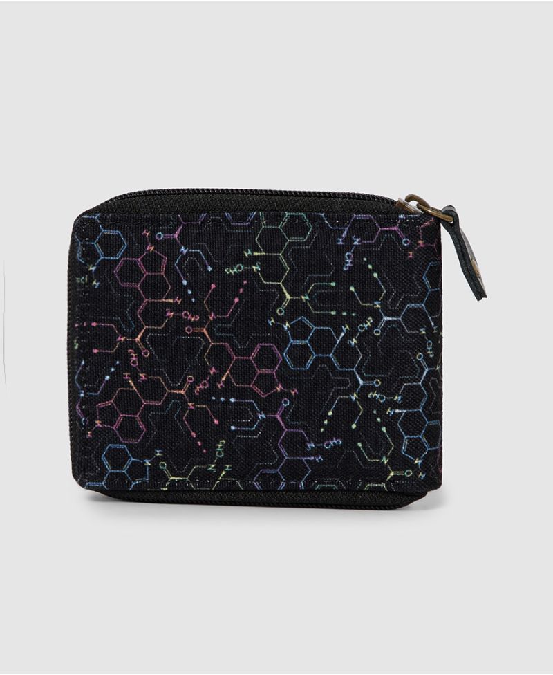 LSD Molecule Mens Zip Wallet 