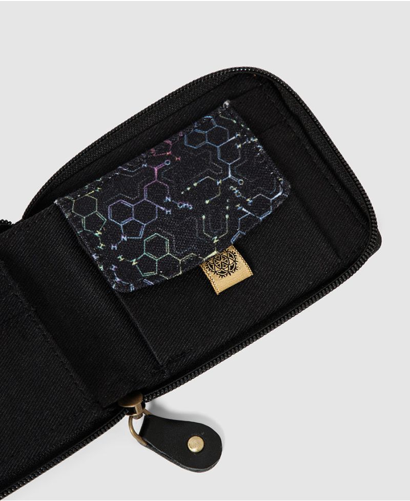 LSD Molecule Mens Zip Wallet 