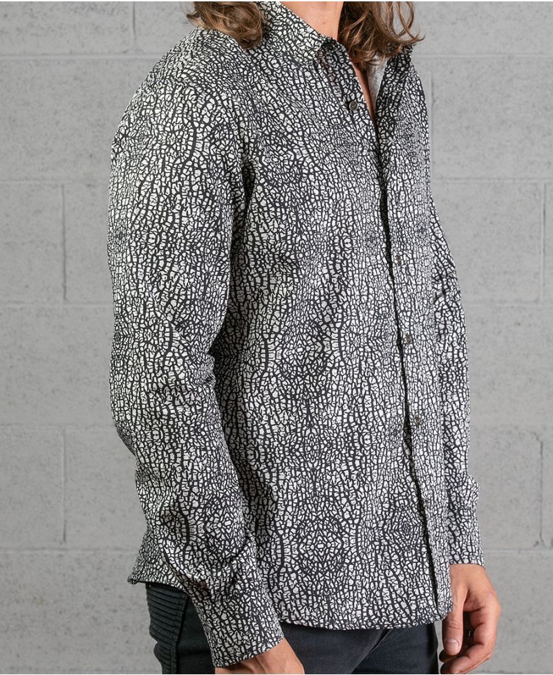 Melon Long Button Shirt ➟ Grey