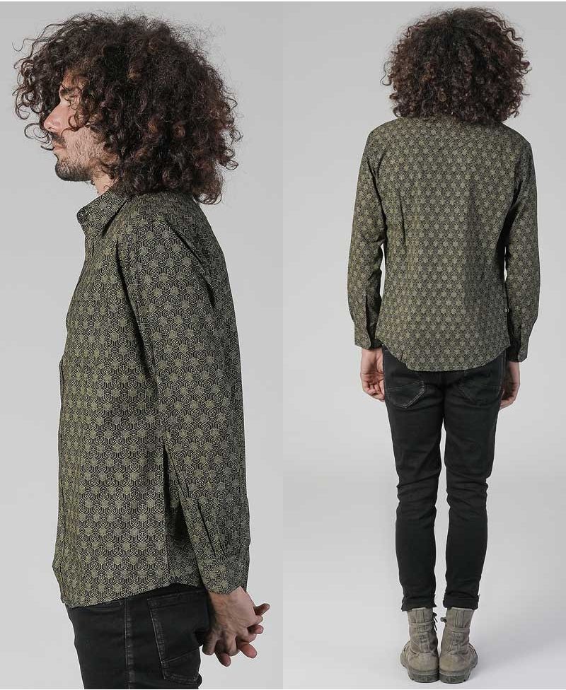 Kubic Long Button Shirt ➟ Black