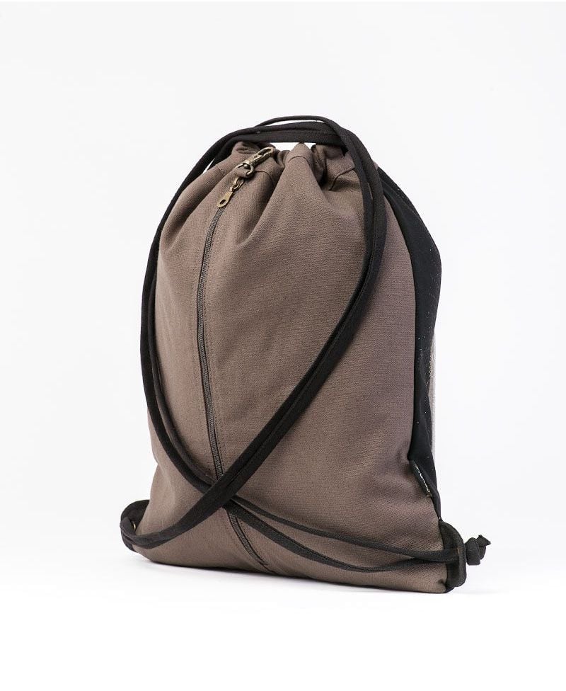 Trimurti Drawstring Backpack ➟ Black & Grey