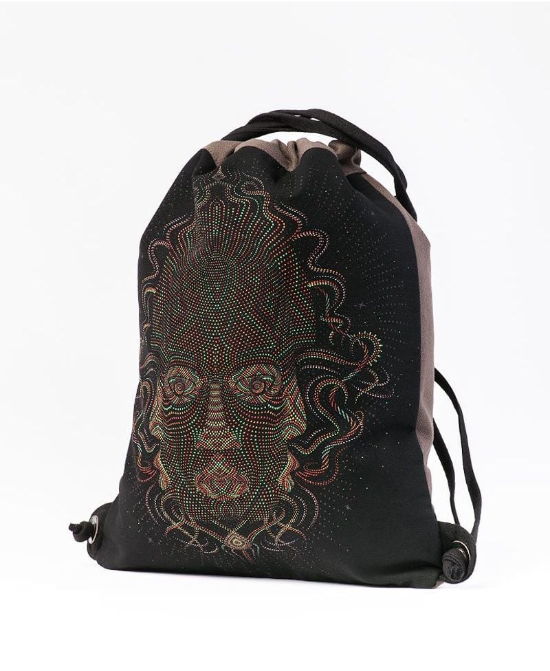 Trimurti Drawstring Backpack ➟ Black & Grey