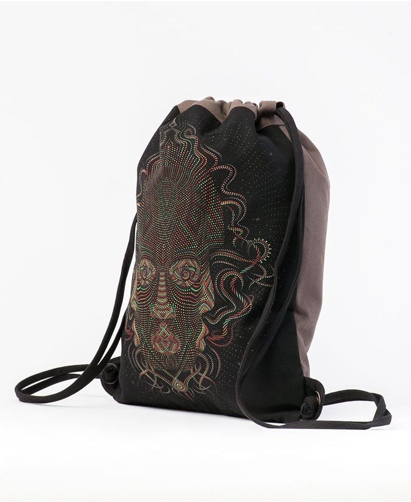 Trimurti Drawstring Backpack ➟ Black & Grey