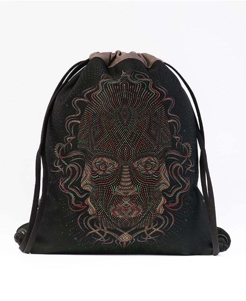 Trimurti Drawstring Backpack ➟ Black & Grey