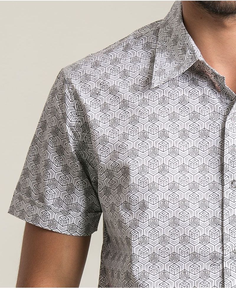 Kubic Button Shirt ➟ White