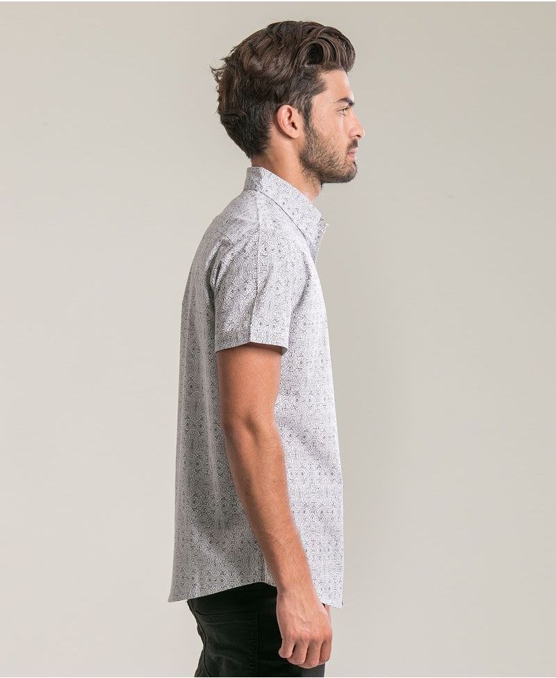 Shipibo Kené Button Shirt ➟ White