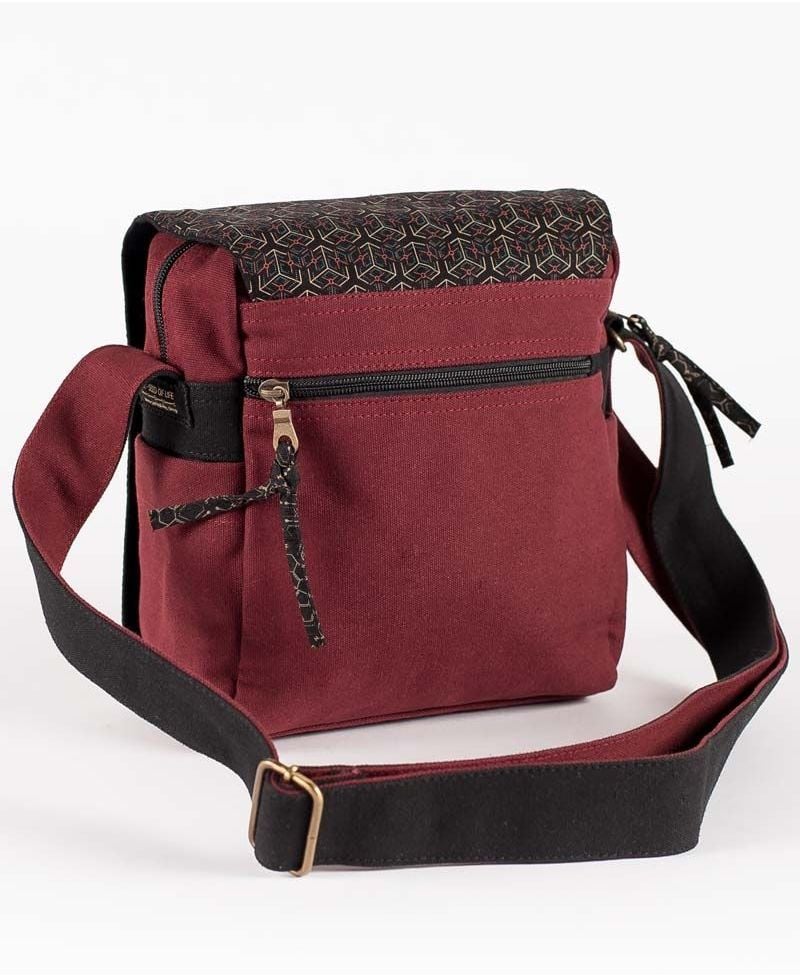 Kubic Crossbody Bag - Maroon