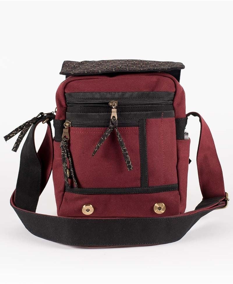 Kubic Crossbody Bag - Maroon