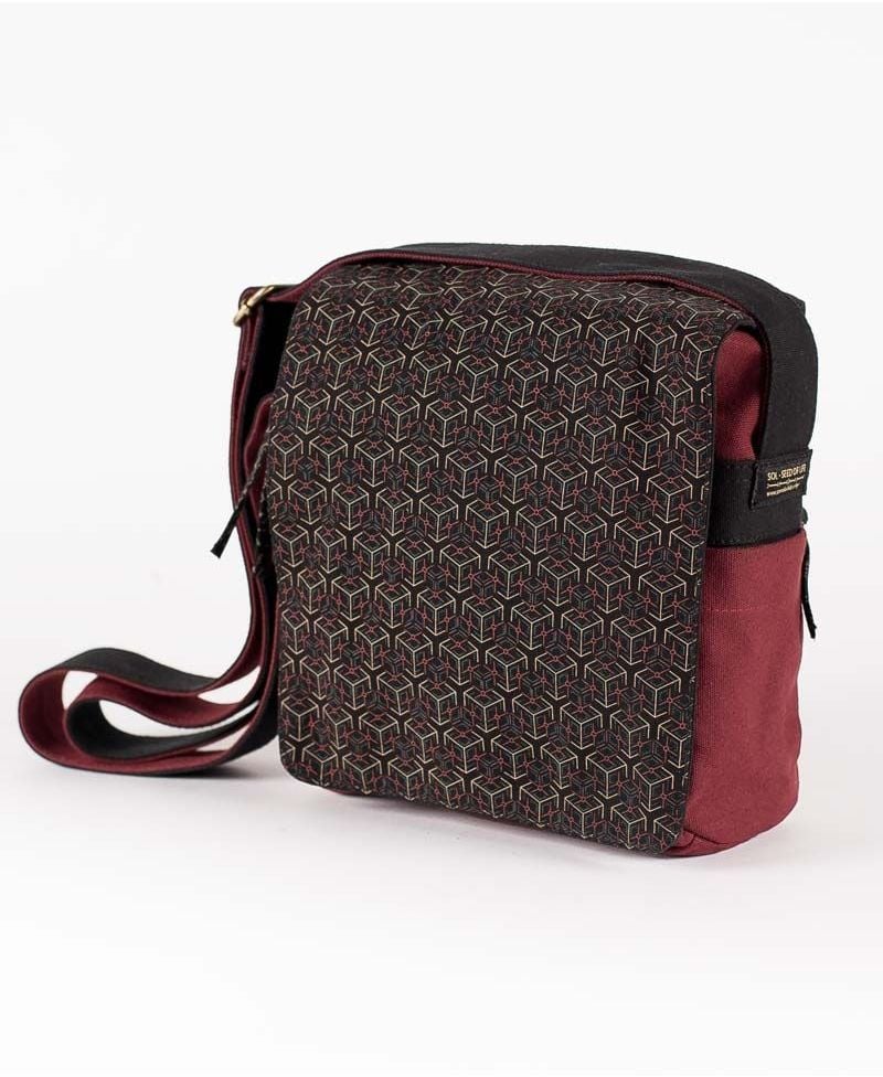 Kubic Crossbody Bag - Maroon