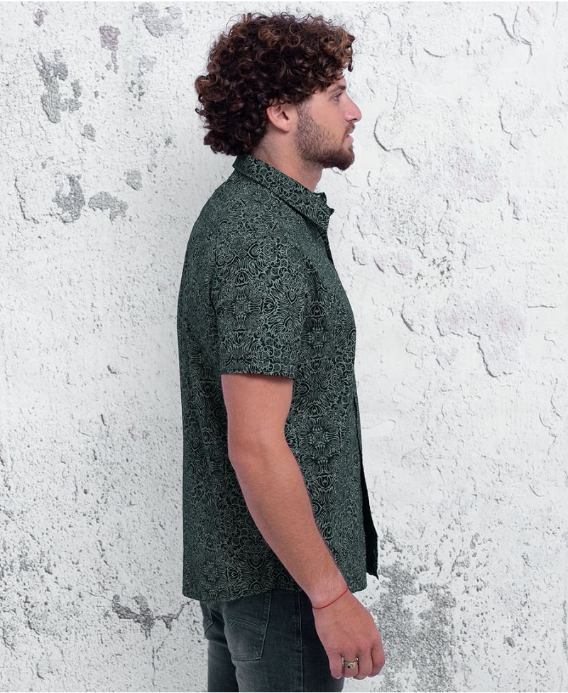 Virus Button Shirt ➟ Black