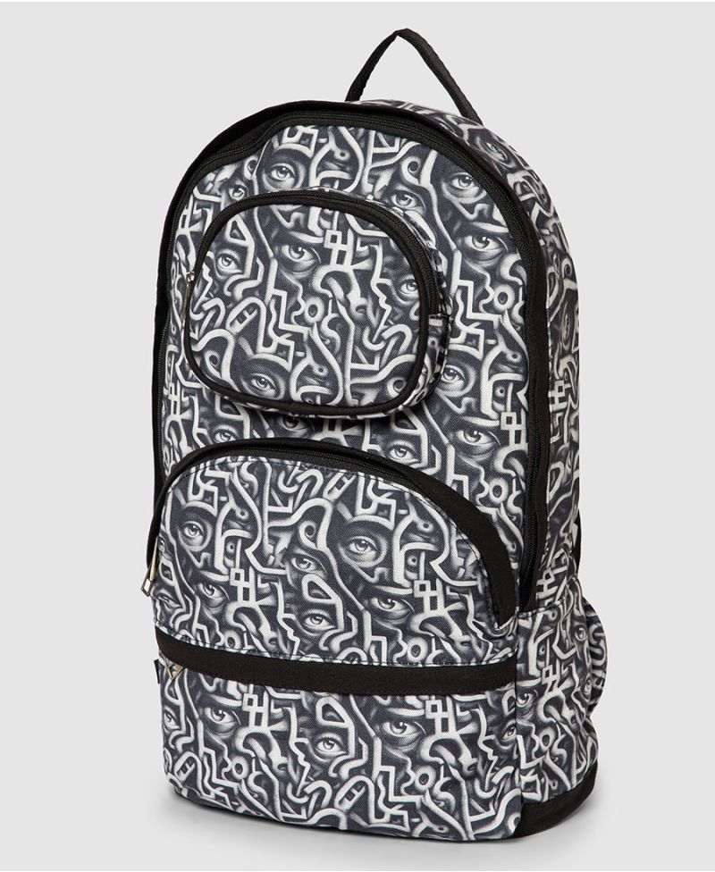 psychedelic backpack canvas laptop bag trippy gift