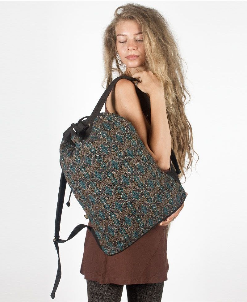 Shipibo Kené ➟ Padded Straps Drawstring Backpack 