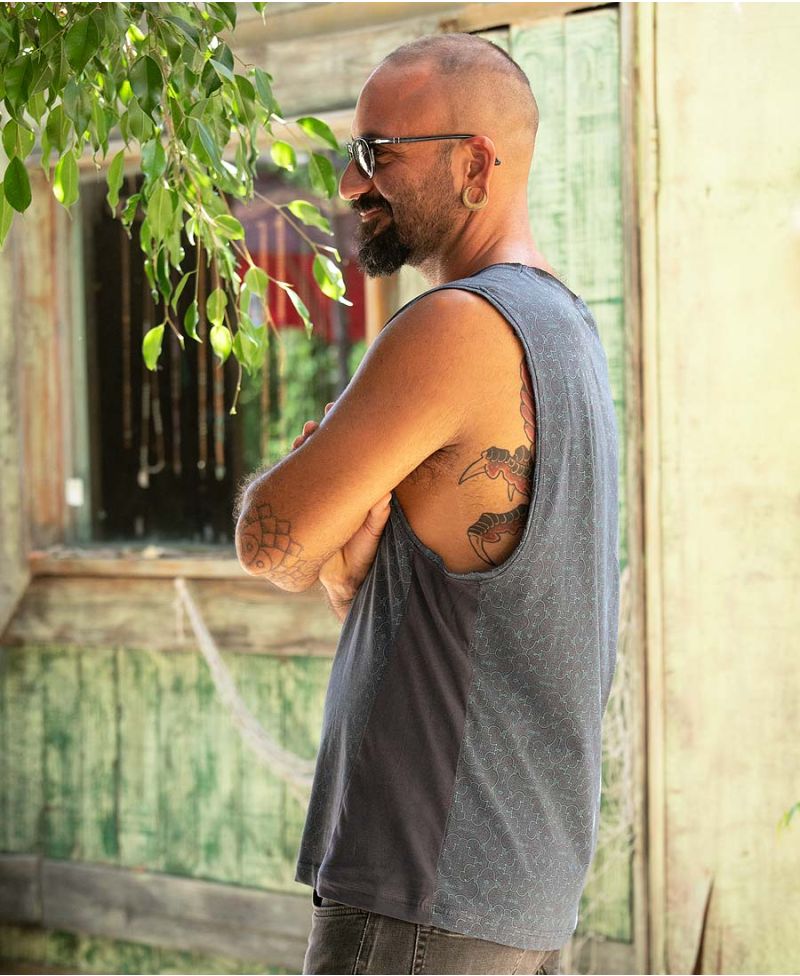 Shipibo Kené Tank Top ➟ Blue