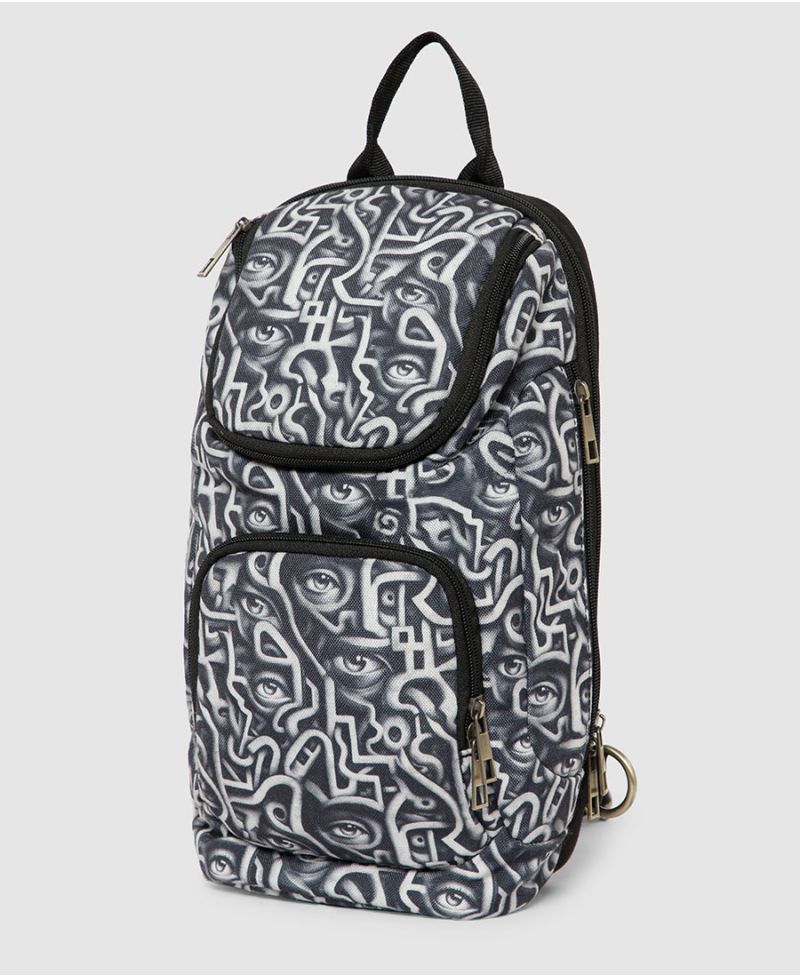 Waterproof Canvas Sling Bag Psychedelic