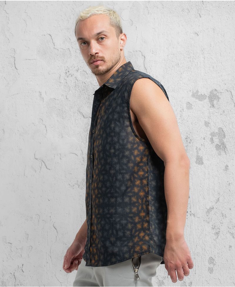 Hoover Sleeveless Button Up 