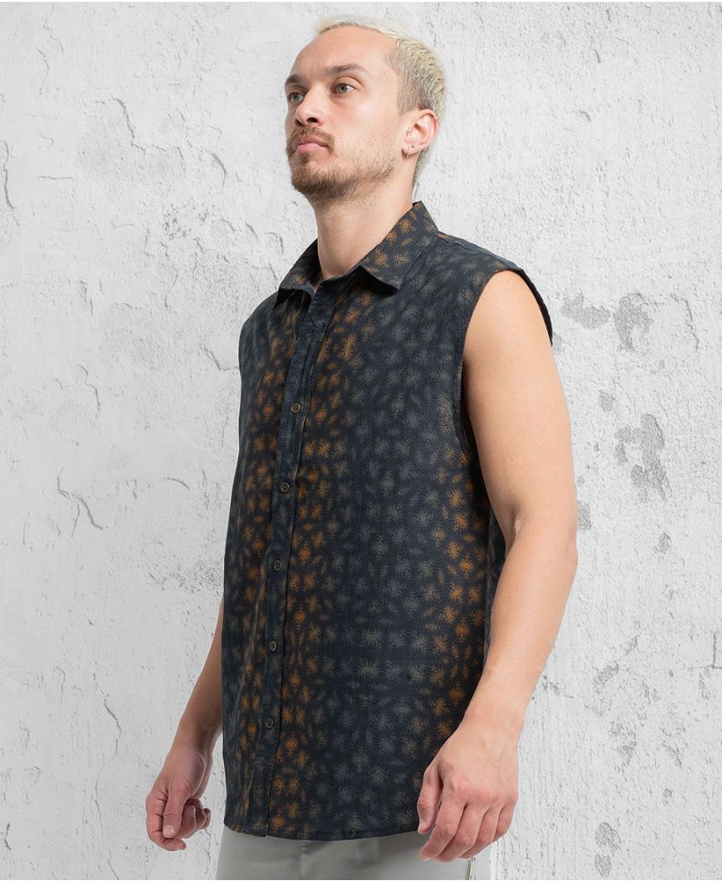 Hoover Sleeveless Button Up 