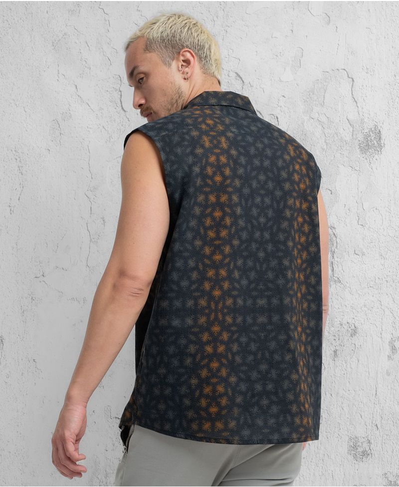 Hoover Sleeveless Button Up 