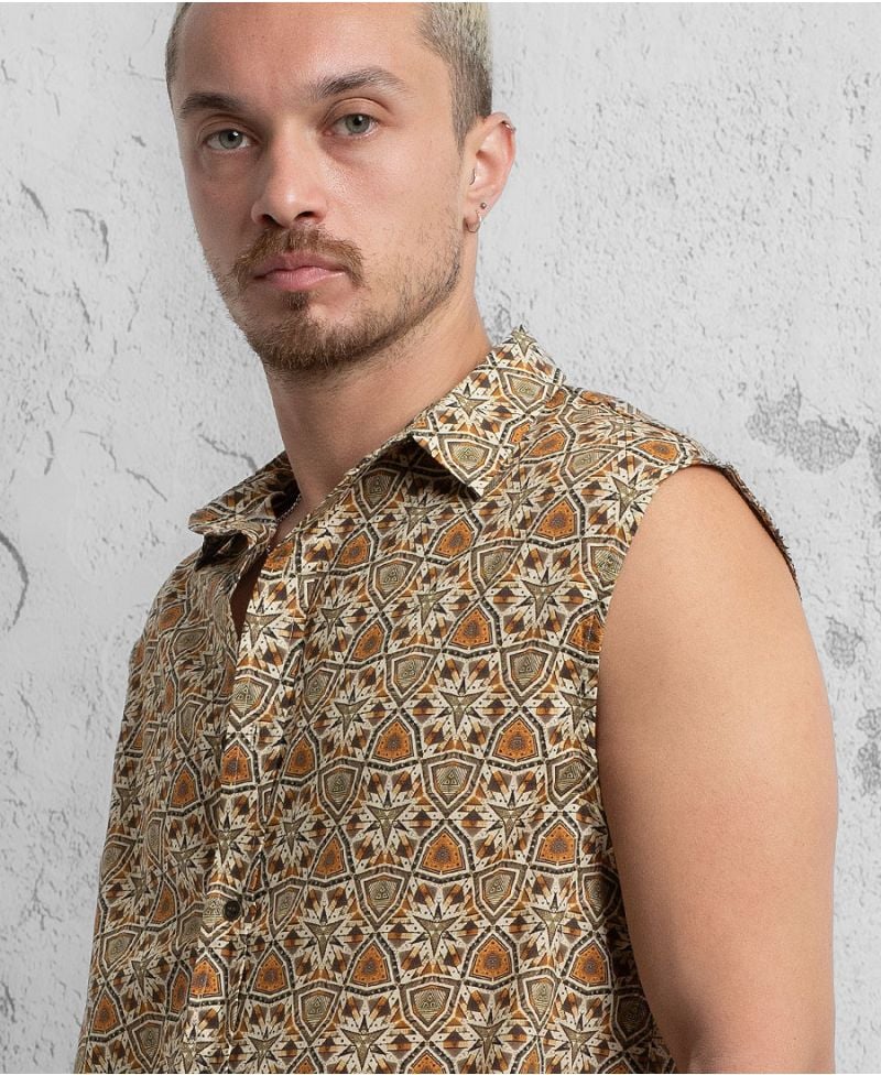 Ukush Sleeveless Button Up 