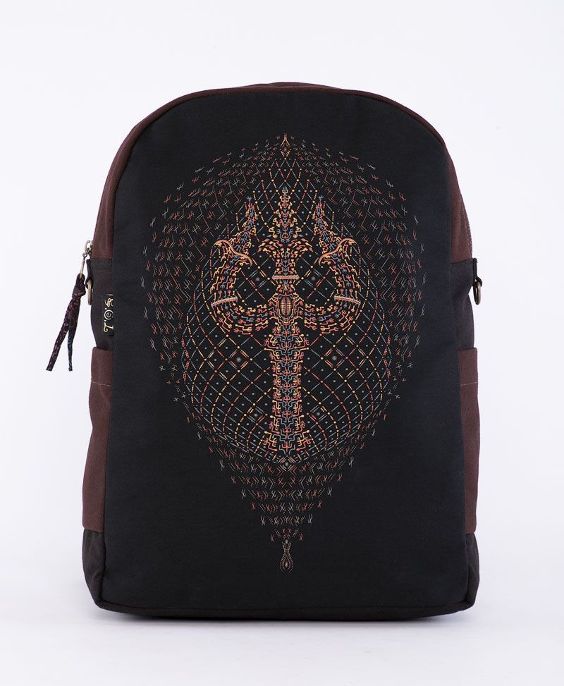 psychedelic clothing canvas backpack for laptop