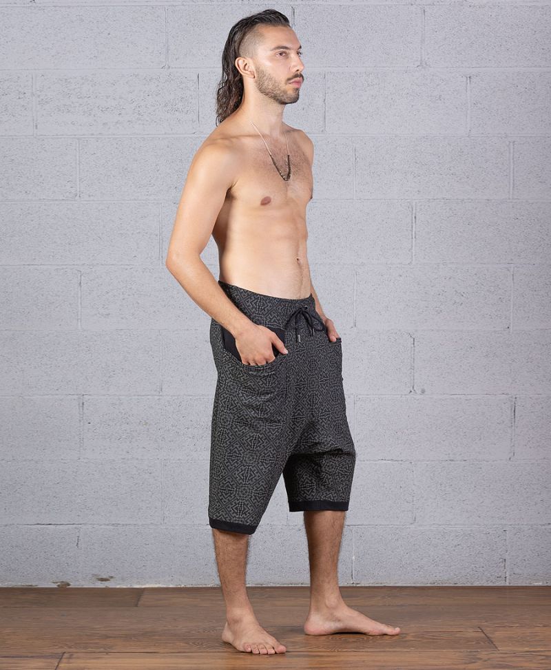 Psychedelic Men's Shorts Cotton Yoga Pants Geometric