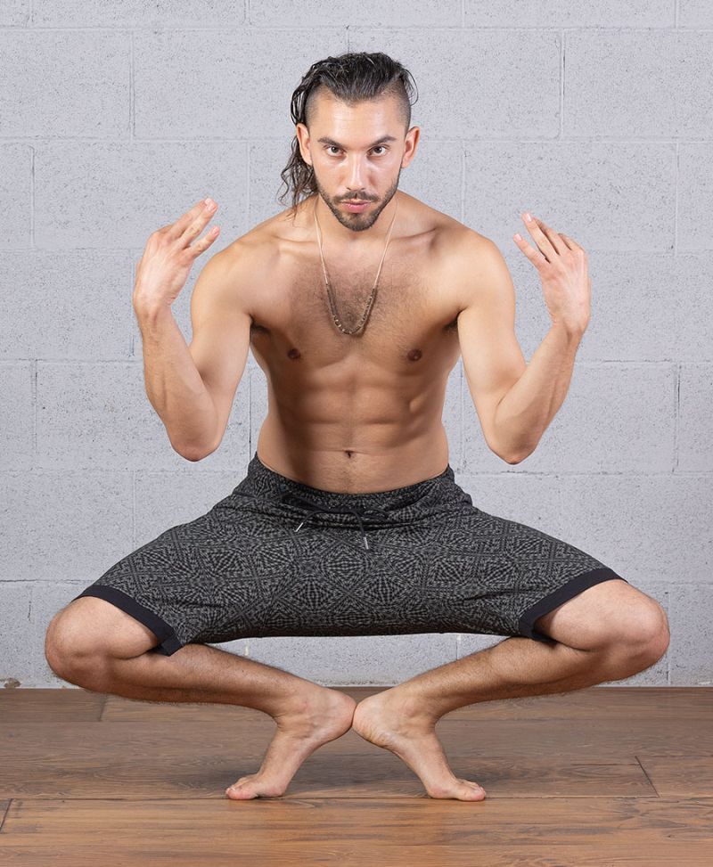 Psychedelic Men's Shorts Cotton Yoga Pants Geometric